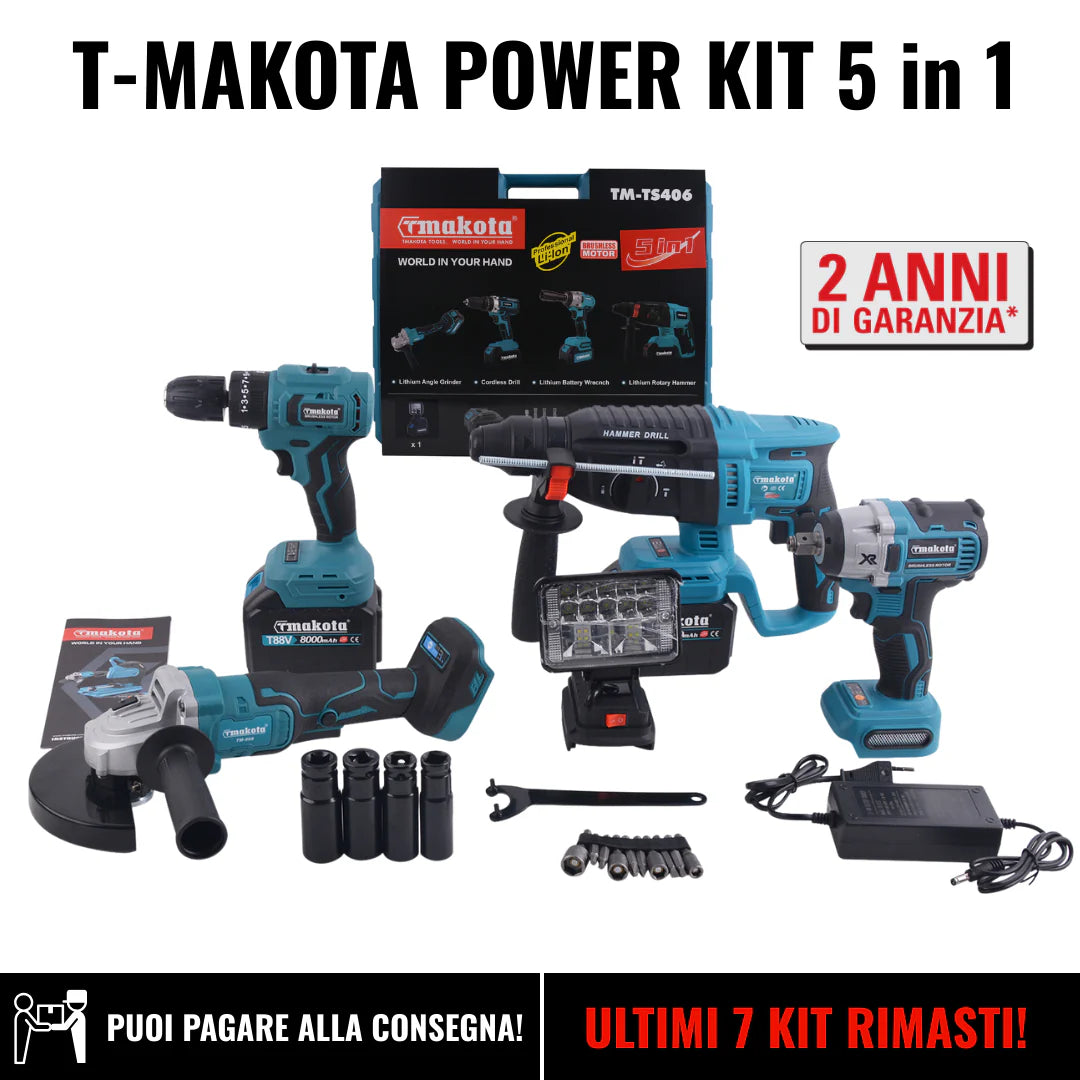 ΚΙΤ ΤΡΟΦΟΔΟΣΙΑΣ T-MAKOTA 5 σε 1 (5 εργαλεία και 2 μπαταρίες)